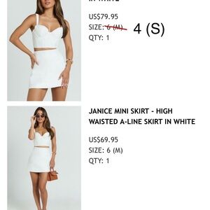 Showpo White Crop Top and Mini Skirt Set